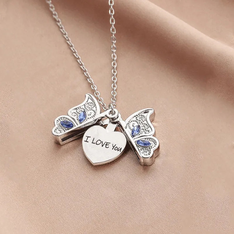 Collier Papillon « I Love You » – Bijou Fantaisie
