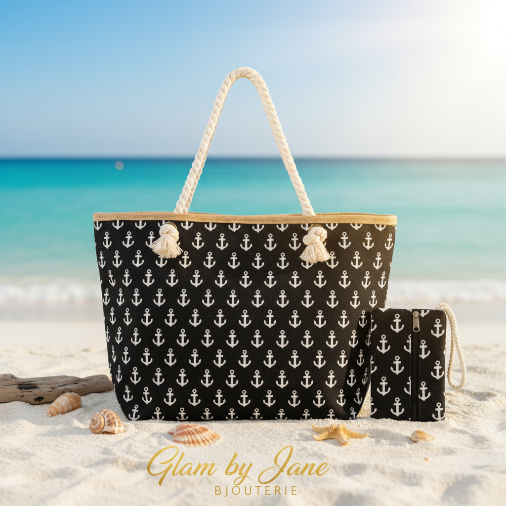 Grand Sac de Plage Motif Ancre
