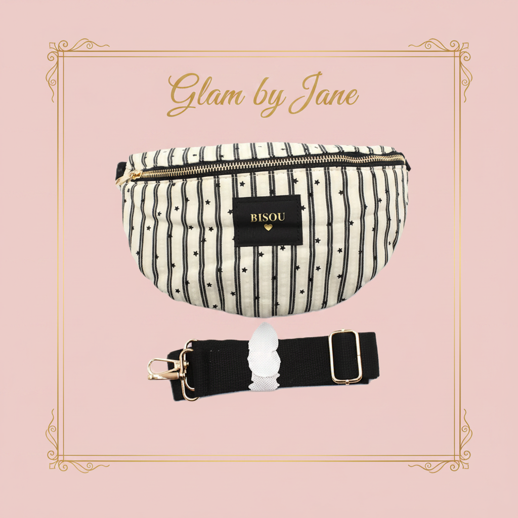 Sac banane "Bisou" motif Léopard ou rayures étoiles