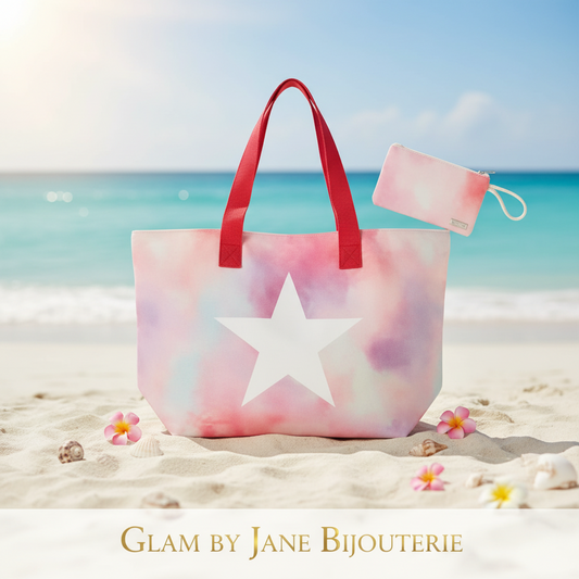 Le Grand Sac de Plage “Etoile” + Pochette Assortie