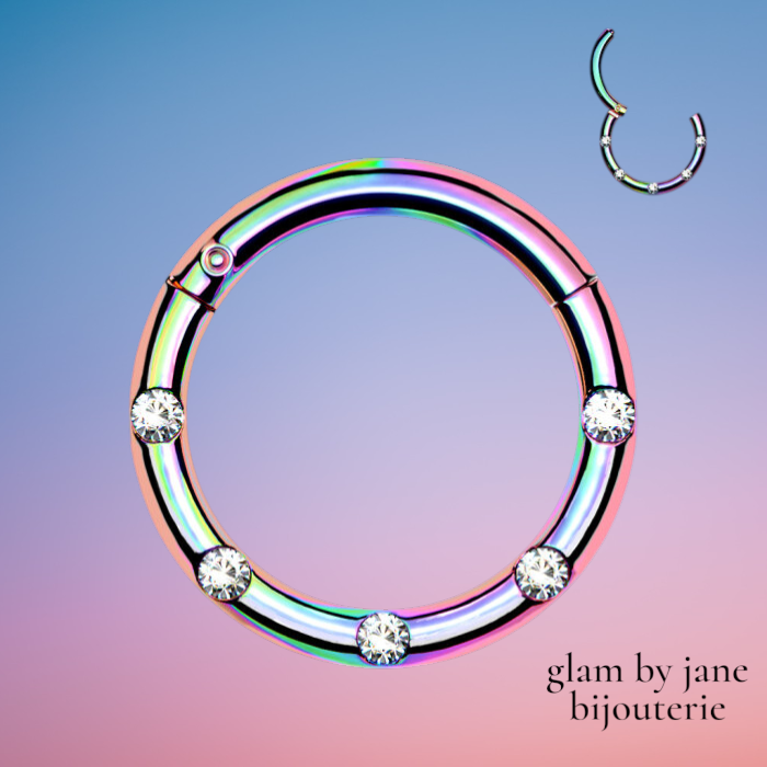 Piercing segment cliquable acier chirurgical 10 mm