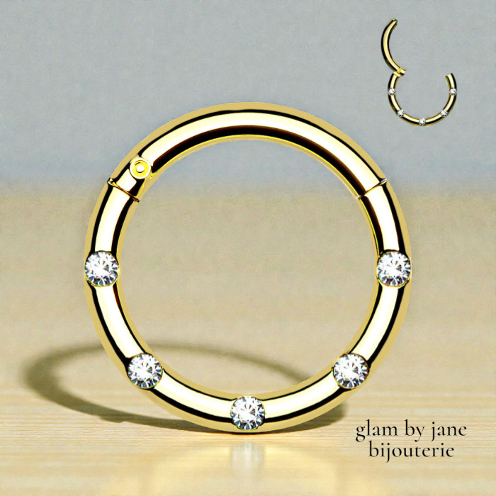 Piercing segment cliquable acier chirurgical 8 mm