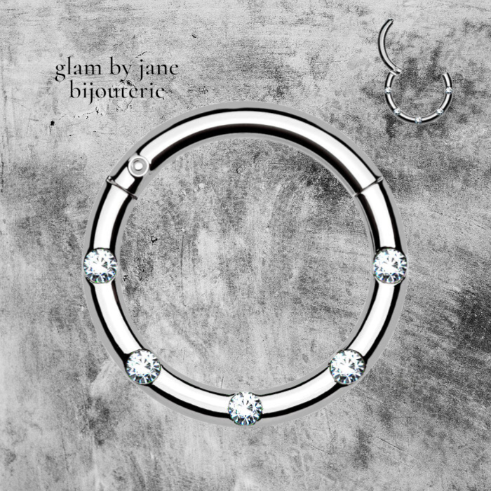 Piercing segment cliquable acier chirurgical 8 mm