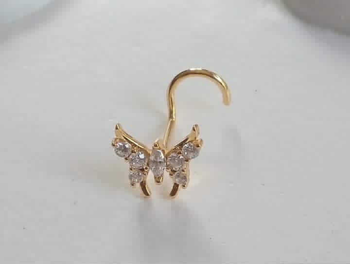 percing pour le nez motif papillon en acier inoxydable